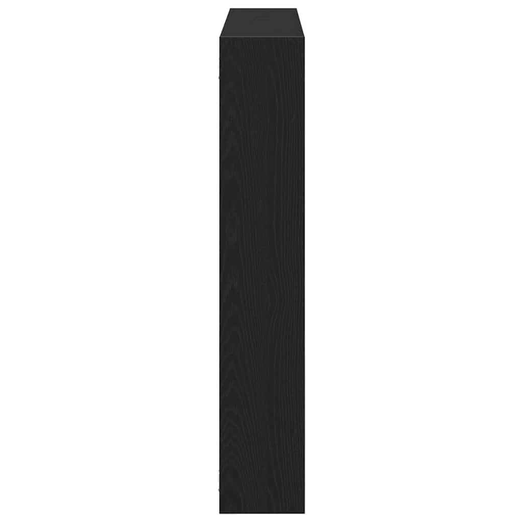vidaXL Wall Cube Shelf 7 Compartments Black Engineered Wood 5