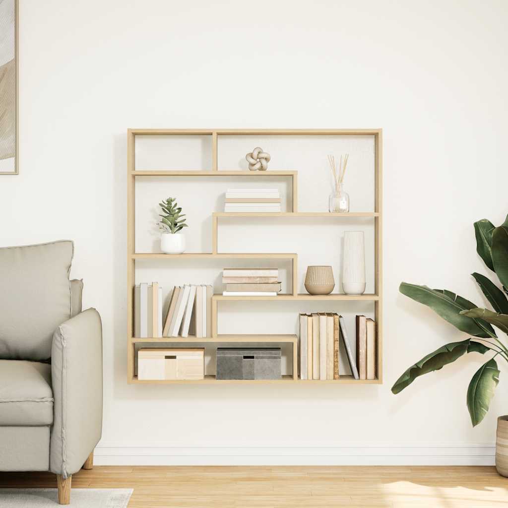 vidaXL Wall Cube Shelf 7 Compartments Sonoma Oak Engineered Wood 3