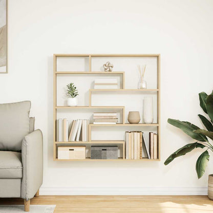 vidaXL Wall Cube Shelf 7 Compartments Sonoma Oak Engineered Wood 3