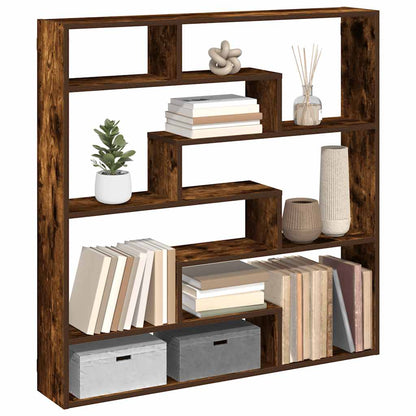 vidaXL Wall Cube Shelf 7 Compartments Smoked Oak Engineered Wood 1