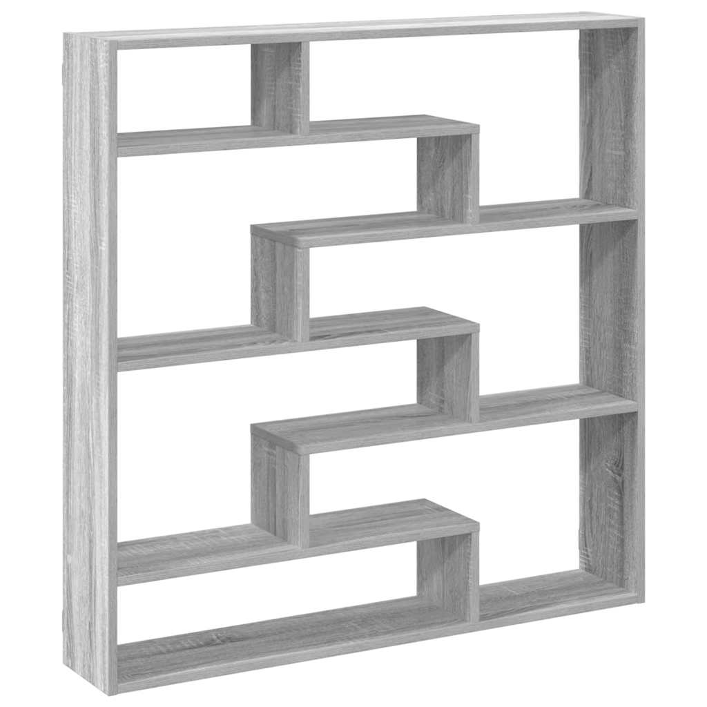 vidaXL Wall Cube Shelf 7 Compartments Grey Sonoma Engineered Wood 6