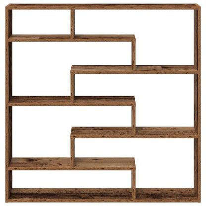 vidaXL Wall Cube Shelf 7 Compartments Old Wood Engineered Wood 4