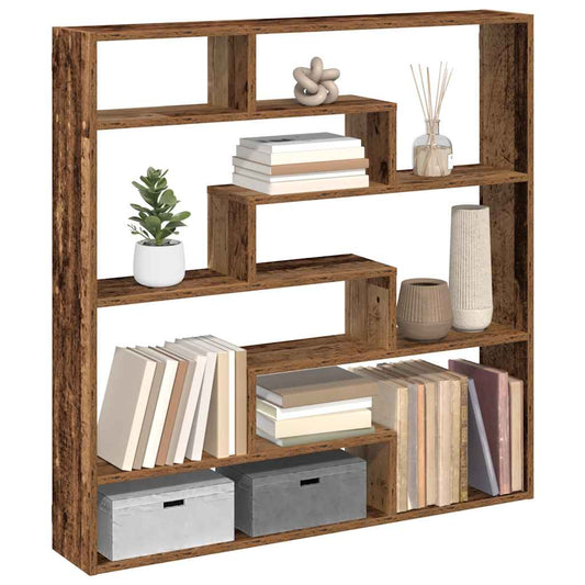 vidaXL Wall Cube Shelf 7 Compartments Old Wood Engineered Wood 1