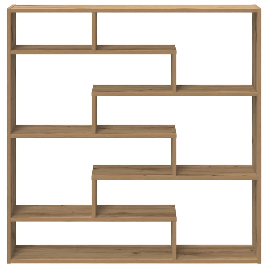 vidaXL Wall Cube Shelf 7 Compartments Artisian Oak Engineered Wood 4