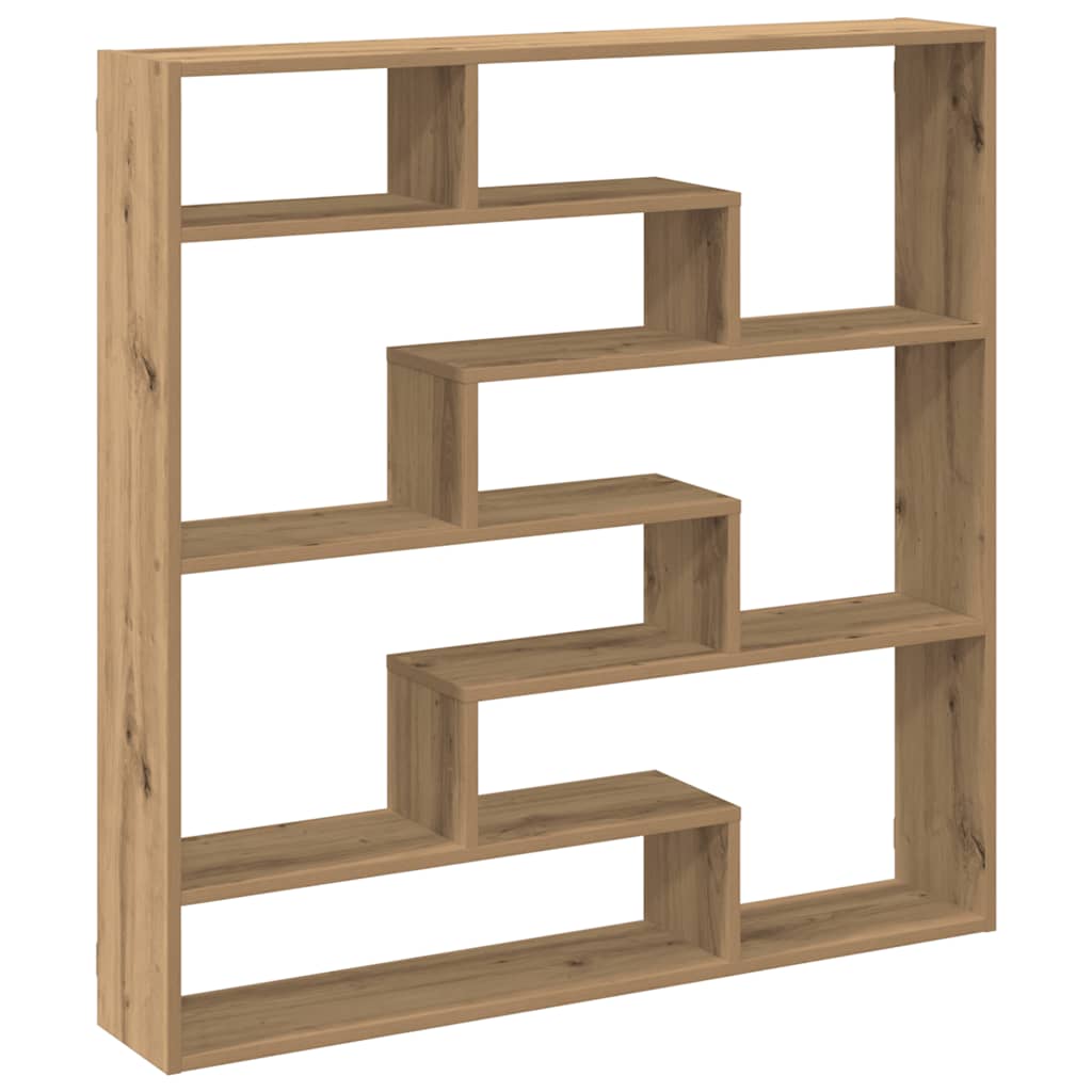 vidaXL Wall Cube Shelf 7 Compartments Artisian Oak Engineered Wood 6