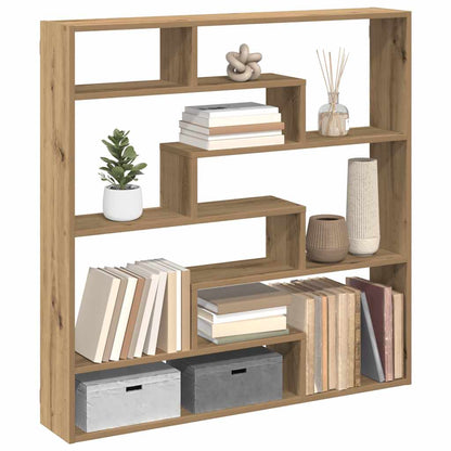 vidaXL Wall Cube Shelf 7 Compartments Artisian Oak Engineered Wood 1