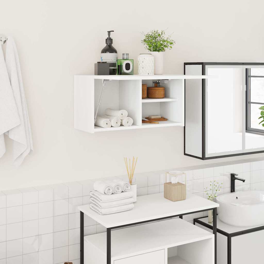 vidaXL Bathroom Wall Cabinet White 60x25x30 cm Engineered Wood 1