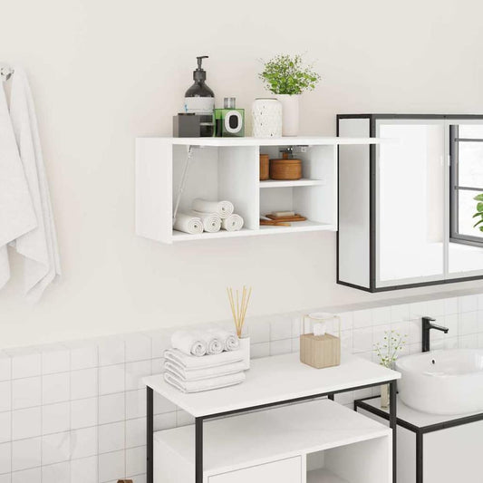 Bathroom Wall Cabinet 60x25x30 cm Engineered Wood White