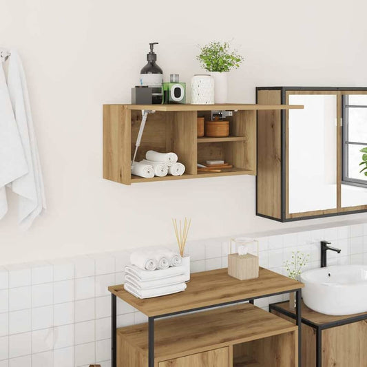 Bathroom Wall Cabinet 60x25x30 cm Engineered Wood Artisan oak