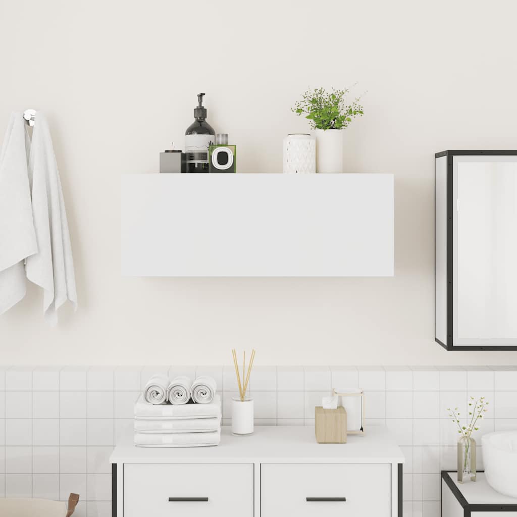 vidaXL Bathroom Wall Cabinet White 80x25x30 cm Engineered Wood 3