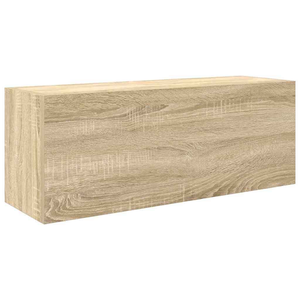 vidaXL Bathroom Wall Cabinet Sonoma Oak 80x25x30 cm Engineered Wood 2