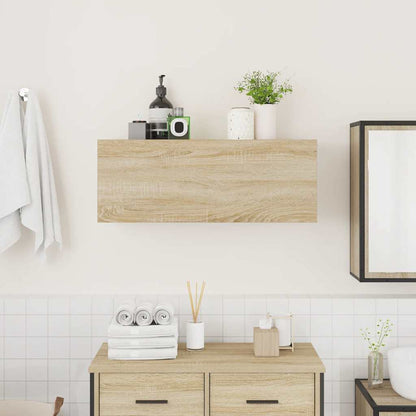 vidaXL Bathroom Wall Cabinet Sonoma Oak 80x25x30 cm Engineered Wood 3