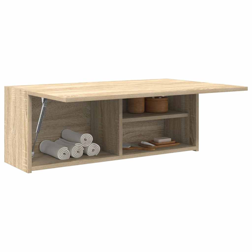 vidaXL Bathroom Wall Cabinet Sonoma Oak 80x25x30 cm Engineered Wood 4
