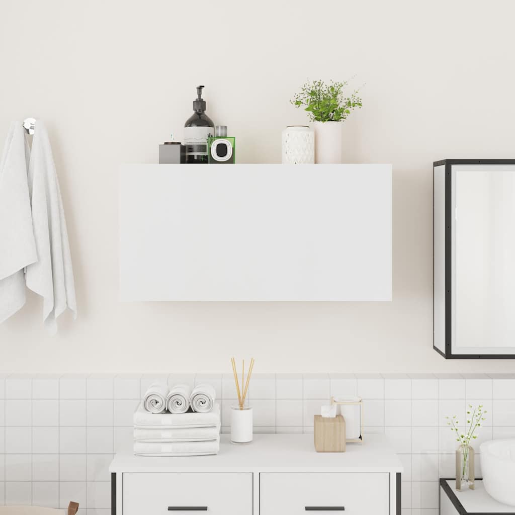 vidaXL Bathroom Wall Cabinet White 80x25x40 cm Engineered Wood 3