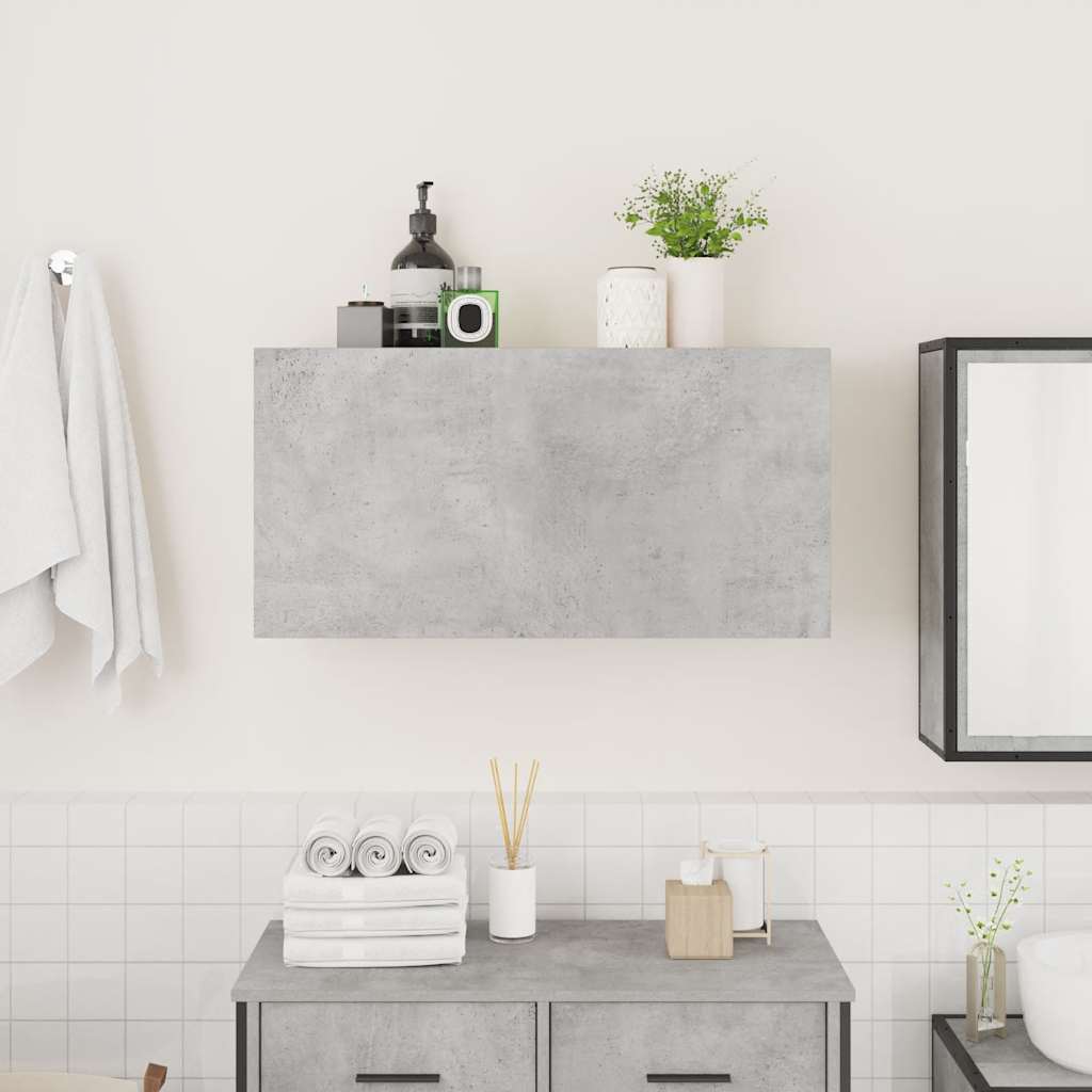 vidaXL Bathroom Wall Cabinet Concrete Grey 80x25x40 cm Engineered Wood 3