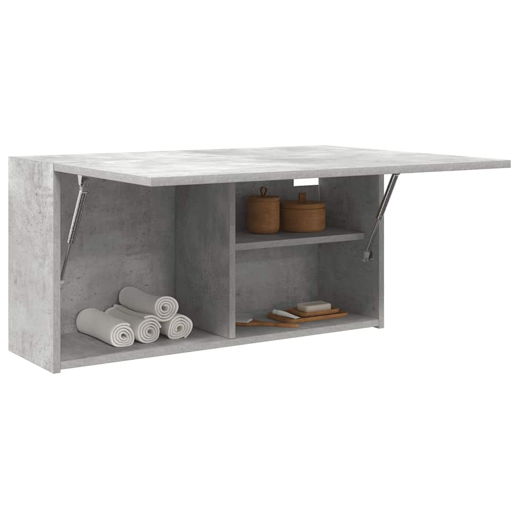 vidaXL Bathroom Wall Cabinet Concrete Grey 80x25x40 cm Engineered Wood 4