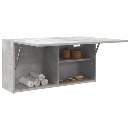 vidaXL Bathroom Wall Cabinet Concrete Grey 80x25x40 cm Engineered Wood 4
