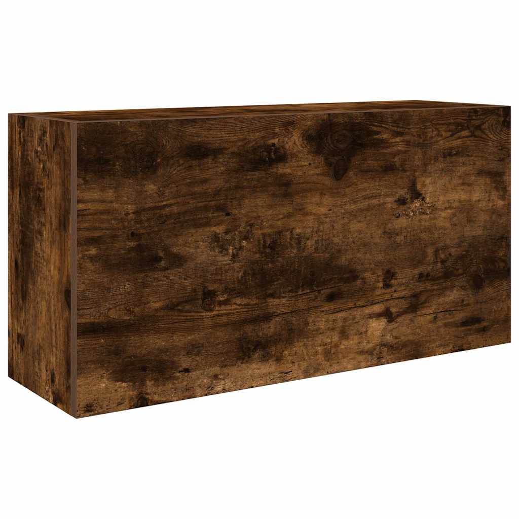 vidaXL Bathroom Wall Cabinet Smoked Oak 80x25x40 cm Engineered Wood 2