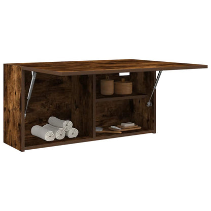 vidaXL Bathroom Wall Cabinet Smoked Oak 80x25x40 cm Engineered Wood 4