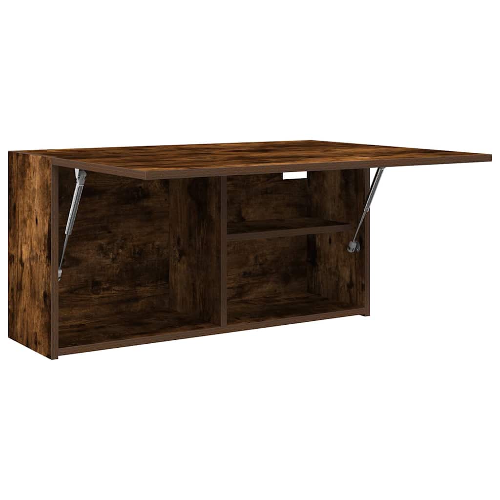 vidaXL Bathroom Wall Cabinet Smoked Oak 80x25x40 cm Engineered Wood 6