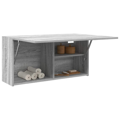 vidaXL Bathroom Wall Cabinet Grey Sonoma 80x25x40 cm Engineered Wood 4