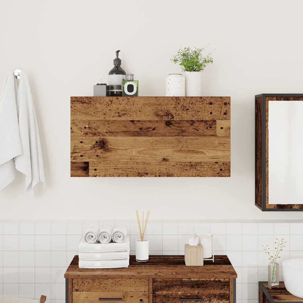 vidaXL Bathroom Wall Cabinet Old Wood 80x25x40 cm Engineered Wood 3
