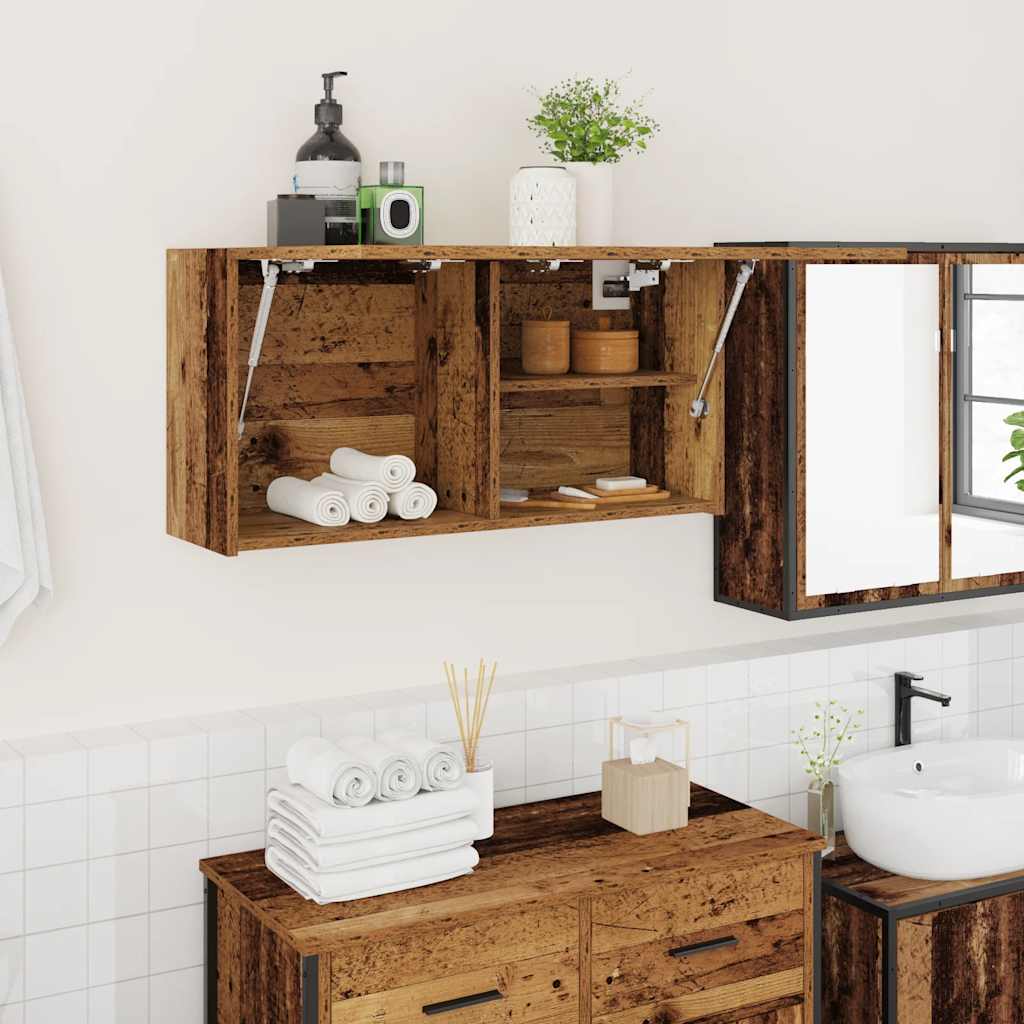 vidaXL Bathroom Wall Cabinet Old Wood 80x25x40 cm Engineered Wood 1
