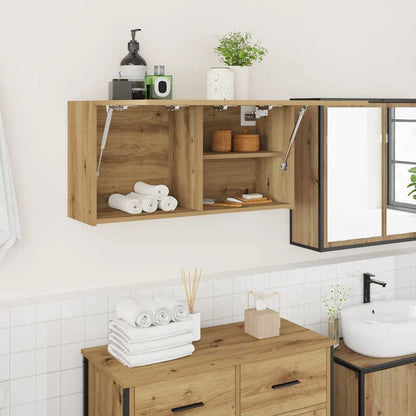 vidaXL Bathroom Wall Cabinet Artisan Oak 80x25x40 cm Engineered Wood 1