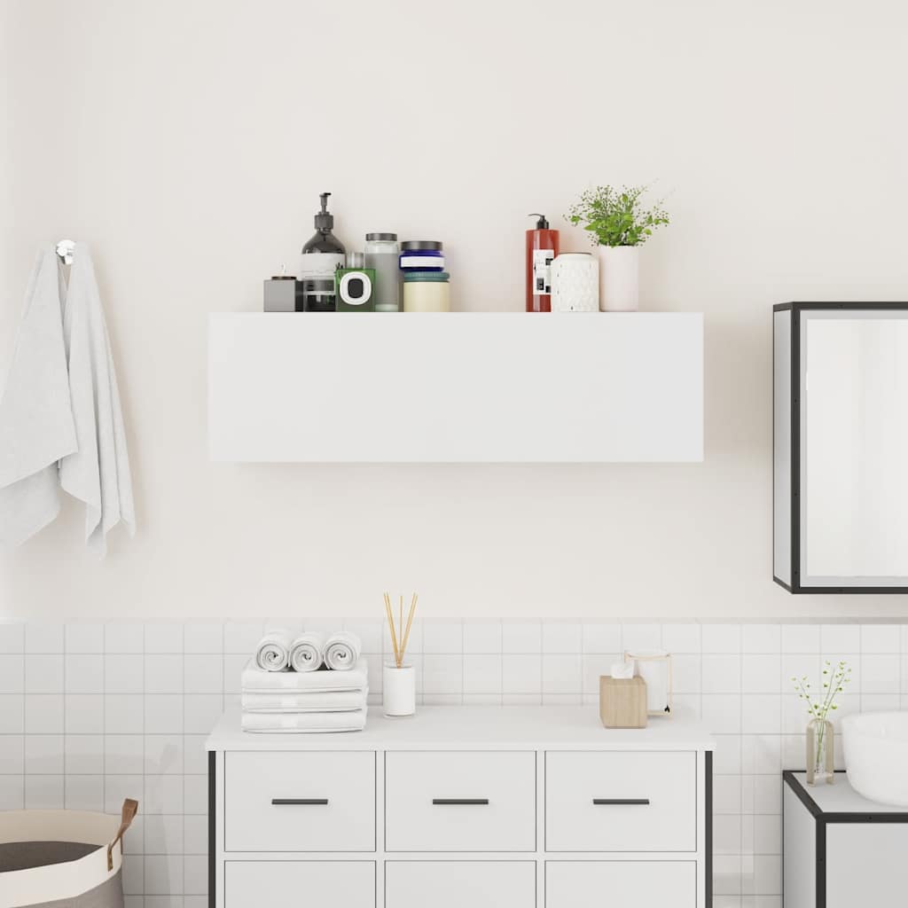 vidaXL Bathroom Wall Cabinet White 100x25x30 cm Engineered Wood 3