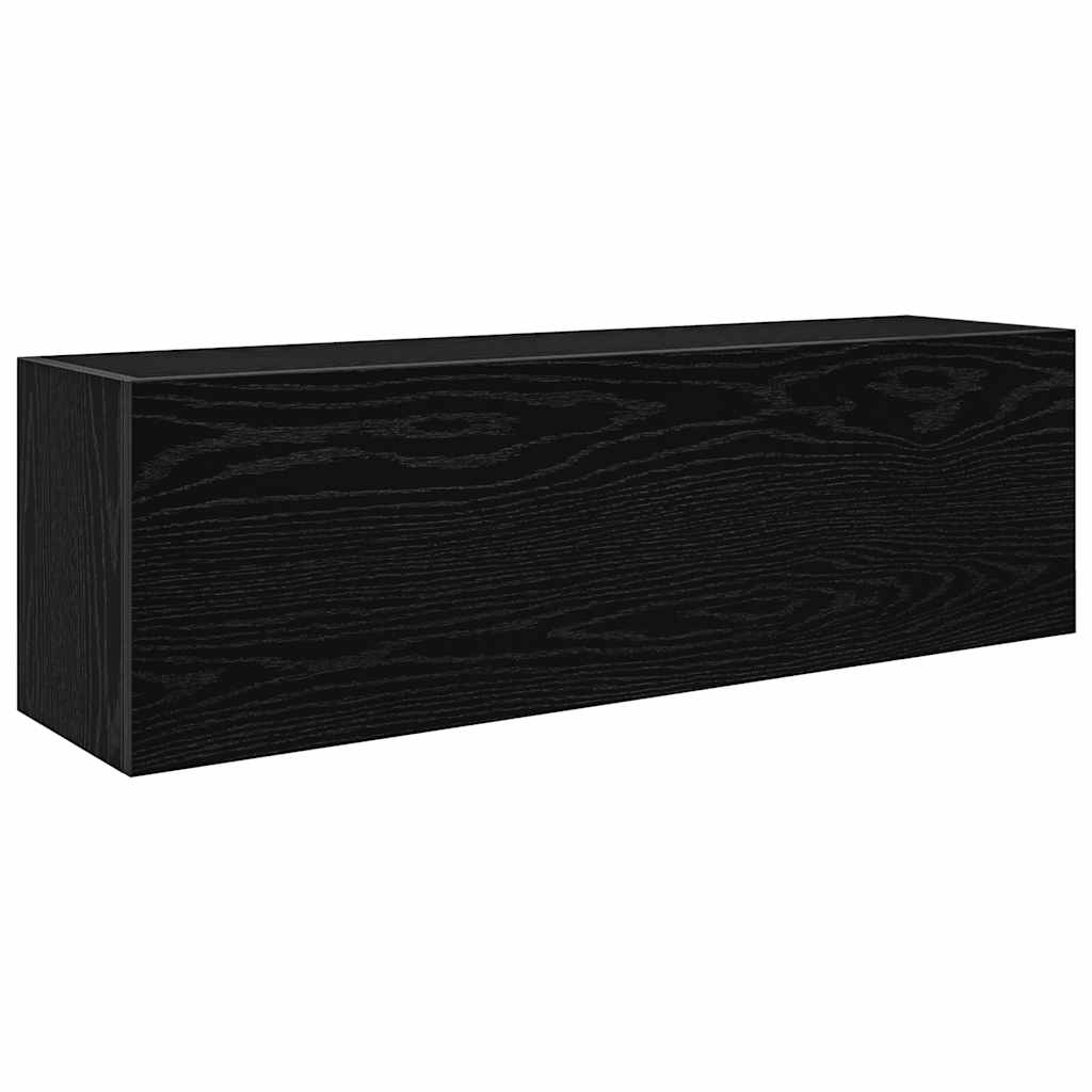 vidaXL Bathroom Wall Cabinet Black 100x25x30 cm Engineered Wood 2