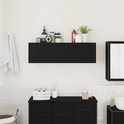 vidaXL Bathroom Wall Cabinet Black 100x25x30 cm Engineered Wood 3