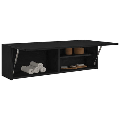 vidaXL Bathroom Wall Cabinet Black 100x25x30 cm Engineered Wood 4