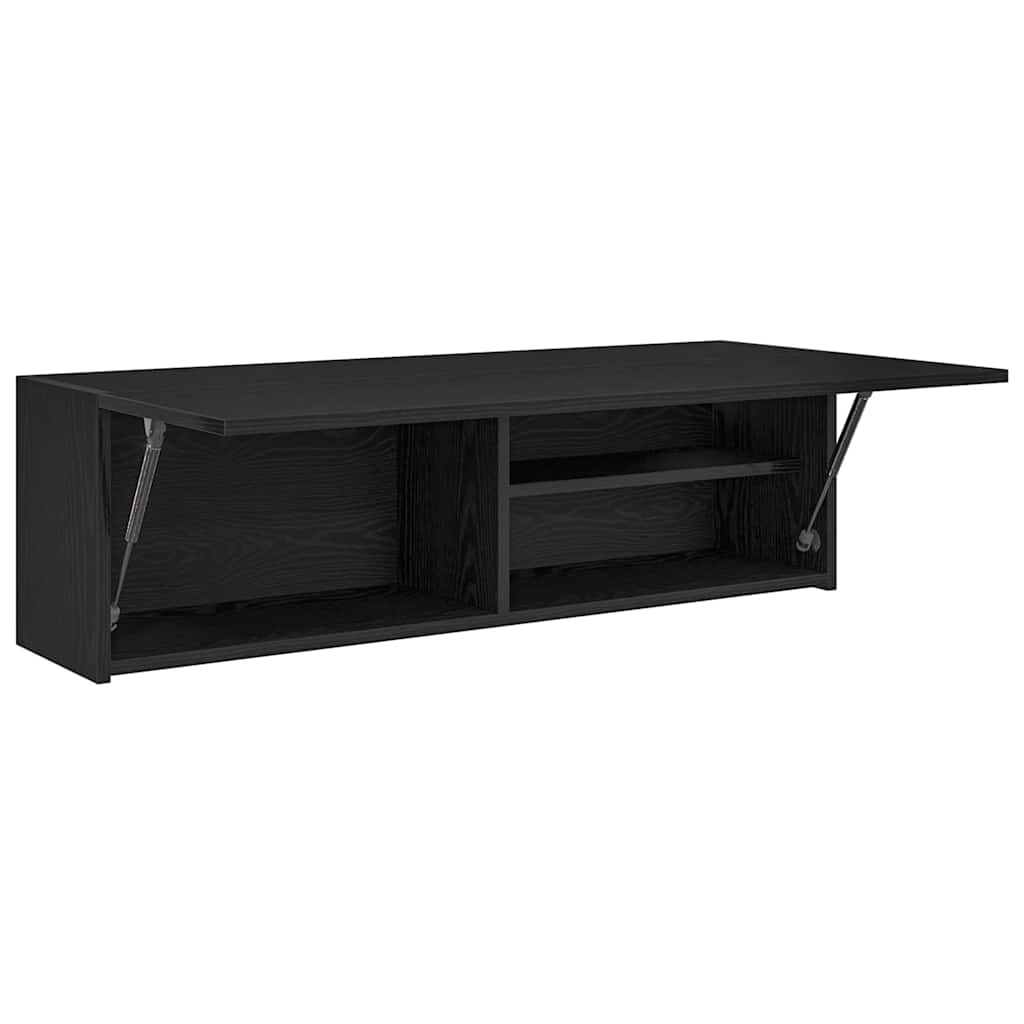 vidaXL Bathroom Wall Cabinet Black 100x25x30 cm Engineered Wood 6