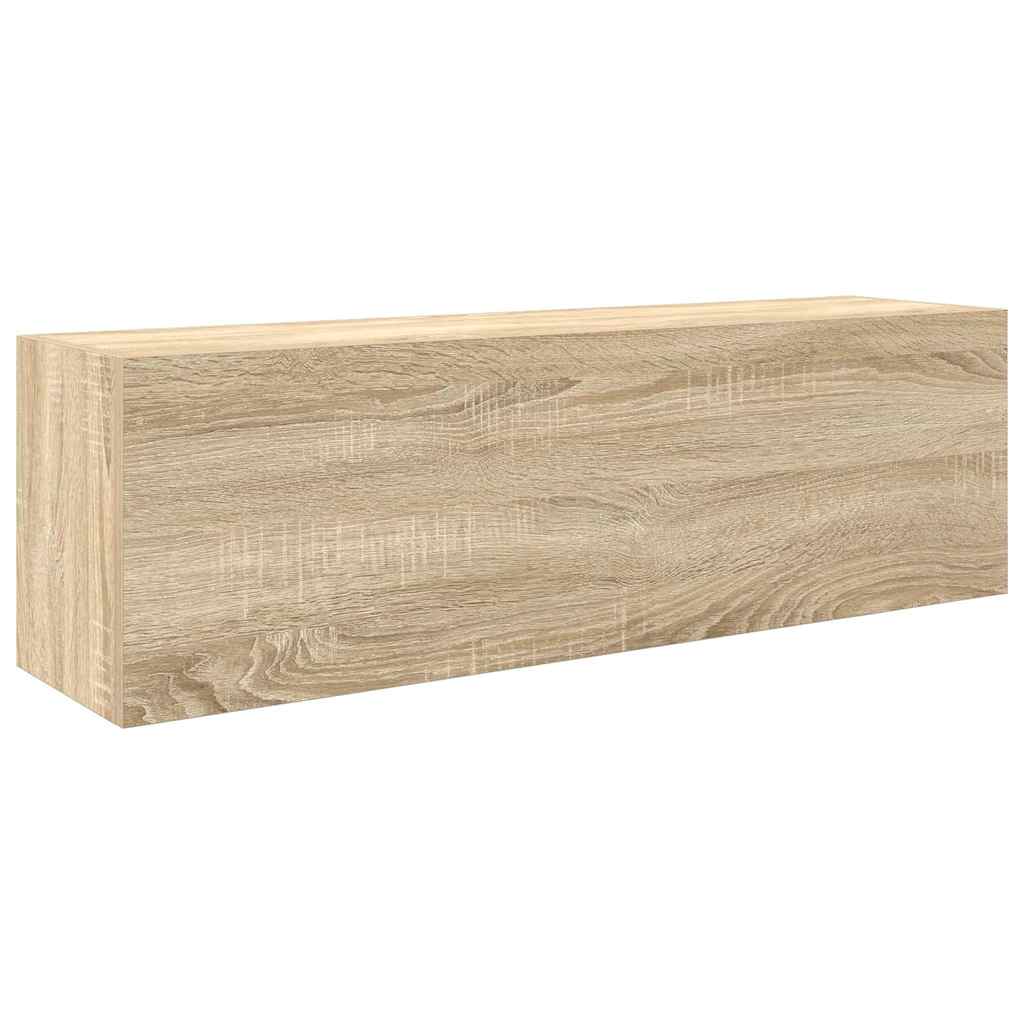 vidaXL Bathroom Wall Cabinet Sonoma Oak 100x25x30 cm Engineered Wood 2