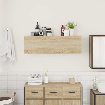 vidaXL Bathroom Wall Cabinet Sonoma Oak 100x25x30 cm Engineered Wood 3