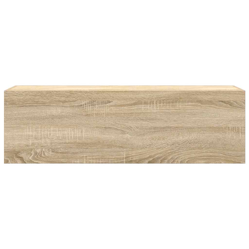 vidaXL Bathroom Wall Cabinet Sonoma Oak 100x25x30 cm Engineered Wood 5