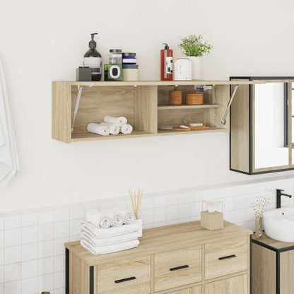 vidaXL Bathroom Wall Cabinet Sonoma Oak 100x25x30 cm Engineered Wood 1