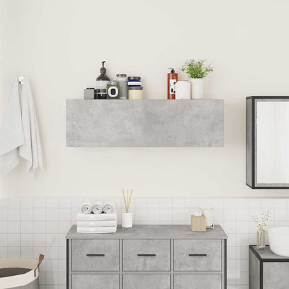 vidaXL Bathroom Wall Cabinet Concrete Grey 100x25x30 cm Engineered Wood 3
