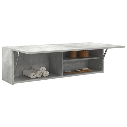 vidaXL Bathroom Wall Cabinet Concrete Grey 100x25x30 cm Engineered Wood 4