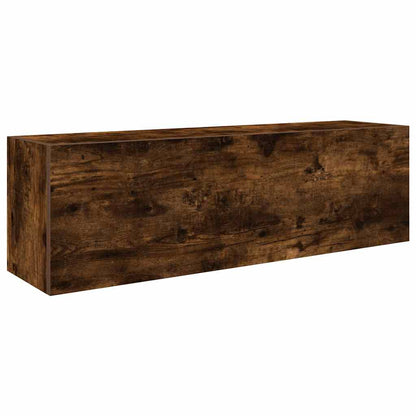 vidaXL Bathroom Wall Cabinet Smoked Oak 100x25x30 cm Engineered Wood 2