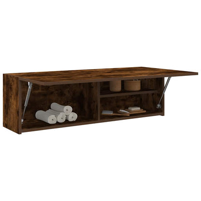 vidaXL Bathroom Wall Cabinet Smoked Oak 100x25x30 cm Engineered Wood 4