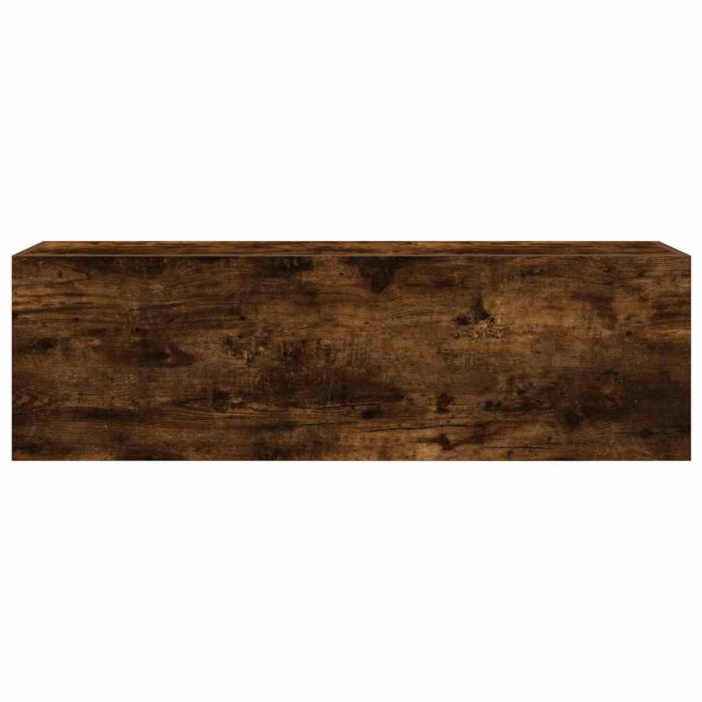 vidaXL Bathroom Wall Cabinet Smoked Oak 100x25x30 cm Engineered Wood 5