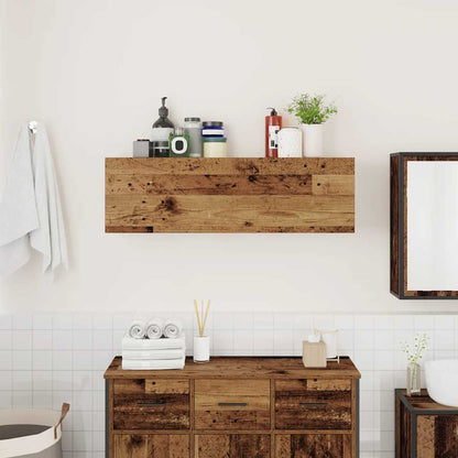 vidaXL Bathroom Wall Cabinet Old Wood 100x25x30 cm Engineered Wood 3