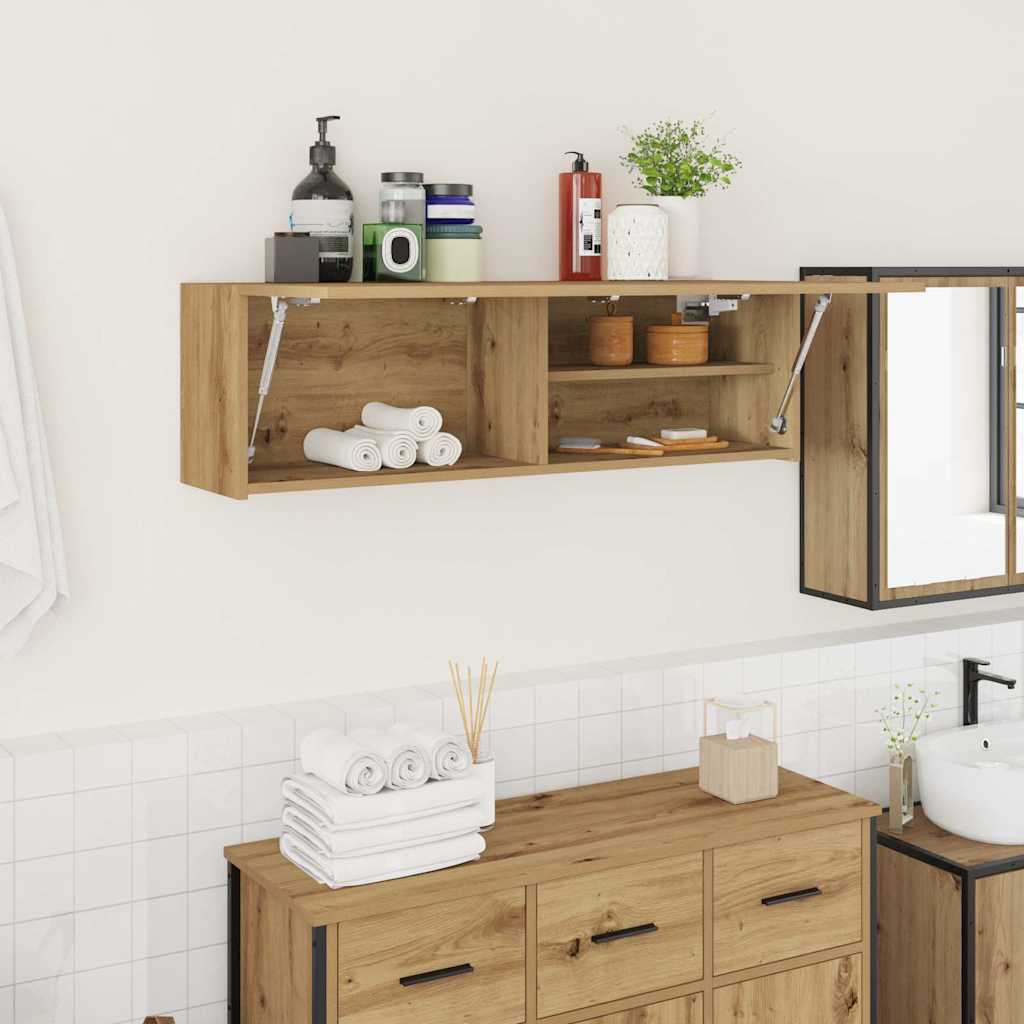 vidaXL Bathroom Wall Cabinet Artisan Oak 100x25x30 cm Engineered Wood 1
