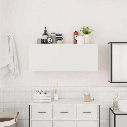 Bathroom Wall Cabinet 100x25x40 cm Engineered Wood Height 40 cm Width 100 cm White