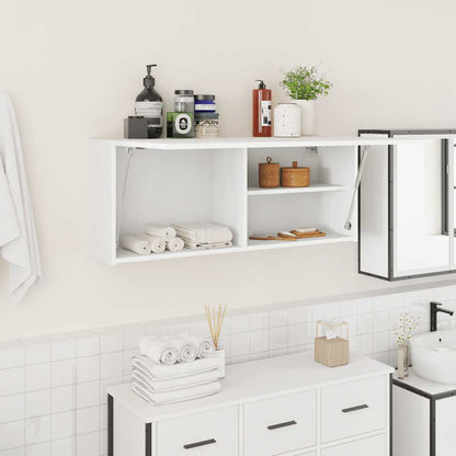 Bathroom Wall Cabinet 100x25x40 cm Engineered Wood Height 40 cm Width 100 cm White