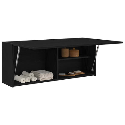 vidaXL Bathroom Wall Cabinet Black 100x25x40 cm Engineered Wood 4