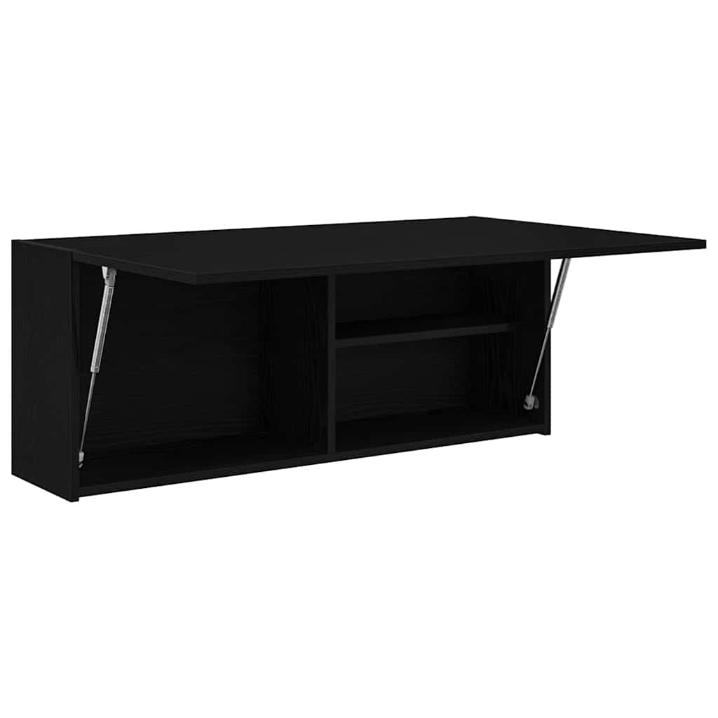vidaXL Bathroom Wall Cabinet Black 100x25x40 cm Engineered Wood 5