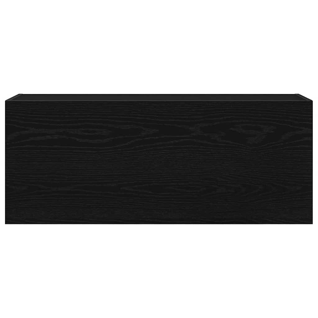 vidaXL Bathroom Wall Cabinet Black 100x25x40 cm Engineered Wood 6