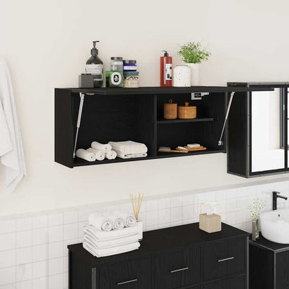 vidaXL Bathroom Wall Cabinet Black 100x25x40 cm Engineered Wood 1